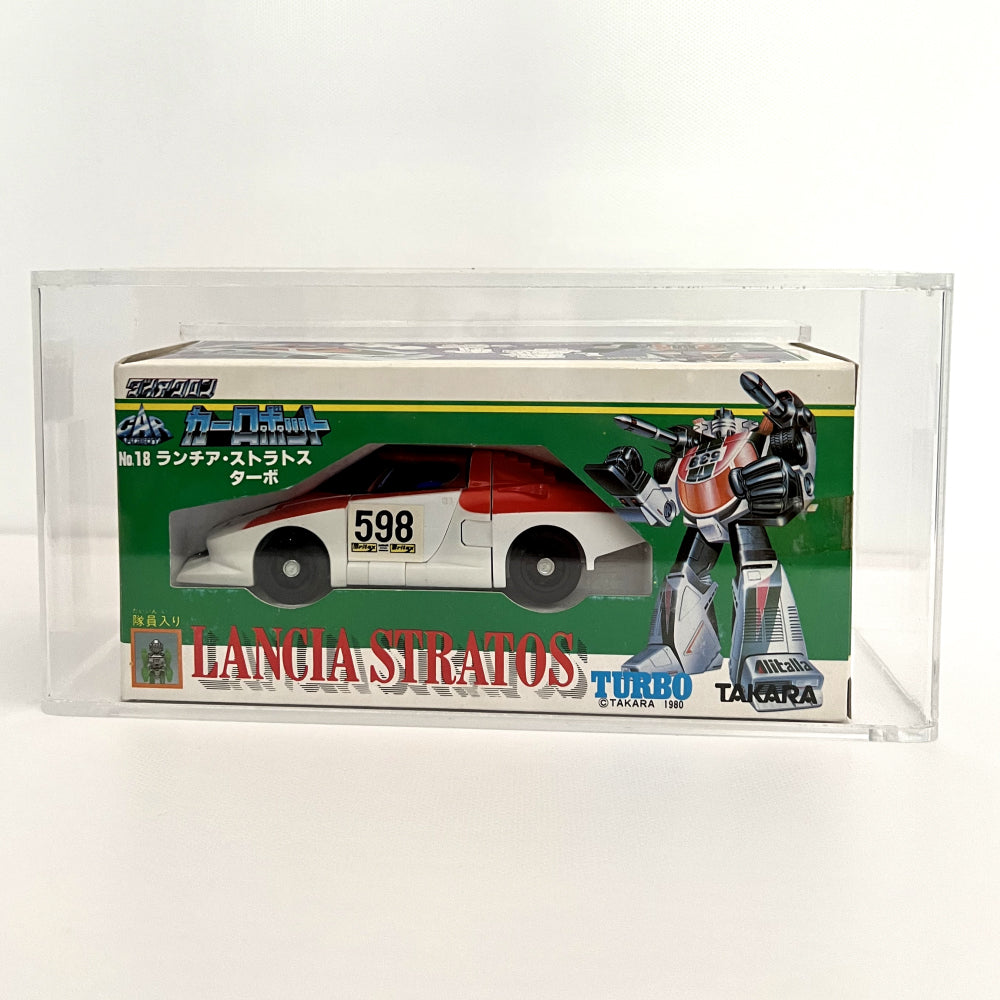 RARE Takara Lancia Stratos Marboro Wheeljack Transformers new unopened original mint condition sealed in acrylic box