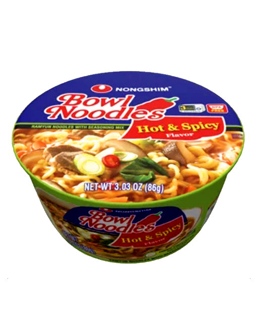 Nongshim Bowl Noodles Hot & Spicy Flavor