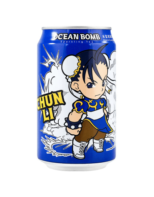 Ocean Bomb Street Fighter Chun Li Sparkling Tea Peach Flavor